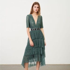 Maje Ruffine Lurex Dress- NWT